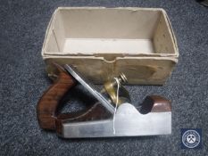 A Stewart Spiers of Ayr steel and brass wood plane/smoother,