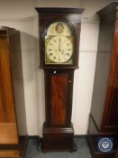An early nineteenth century inlaid mahogany eight day longcase clock with painted dial,