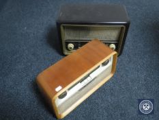 A Bakelite Bush radio with VHF and a mahogany cased Terido radio