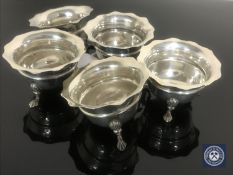 A set of five silver salts, a/f CONDITION REPORT: 143g gross.