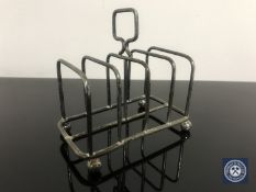 A silver five-bar toast rack by Elkington CONDITION REPORT: 96g