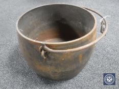 A cast iron cauldron