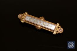 A late 19th century French three-tone gold brooch