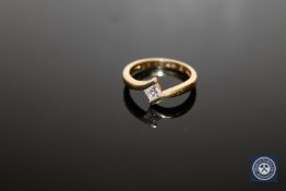 An 18ct gold princess-cut solitaire diamond ring,