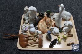 A collection of twenty-five miscellaneous animal ornaments, etc.