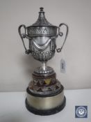 A silver twin-handled trophy, C S Harris & Sons Ltd, London 1912, 'The Anderson Cup,