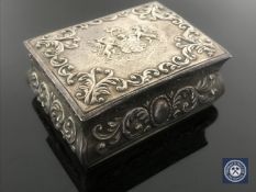 A silver trinket box by Mappin & Webb, London 1895 CONDITION REPORT: 131g.