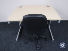 An office work station and swivel office armchair