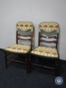 A pair of Victorian inlaid mahogany bedroom chairs