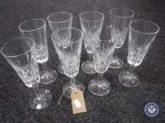 A set of eight Waterford Crystal champagne flutes