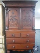 A Victorian mahogany linen press