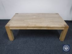 A late 20th century oak coffee table