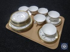 Twenty-four pieces of Royal Doulton Reflections gilded tea china