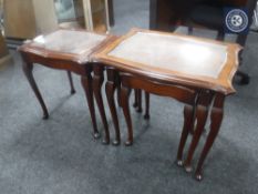 Nest of three tables and a side table fitted a drawer