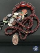 An agate necklace,