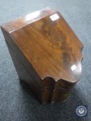 A George III inlaid mahogany serpentine front knife box (converted to a correspondence box)