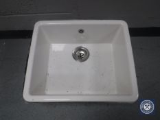 A Belfast sink CONDITION REPORT: 54cm wide by 45cm deep by 20cm high.