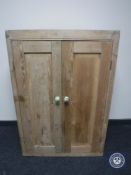 A Victorian pine double door cupboard