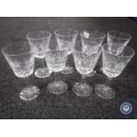 A set of eight Waterford Crystal wine glasses