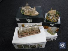 Four boxed Lilliput Lane ornaments - St Paul's Cathedral, Buckingham Palace,