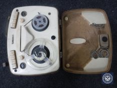 A cased mid 20th century Uher reel to reel player