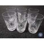 A set of six Waterford Crystal sherry glasses