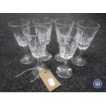 A set of six Waterford Crystal sherry glasses