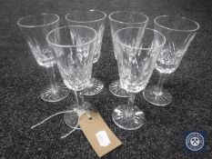 A set of six Waterford Crystal sherry glasses