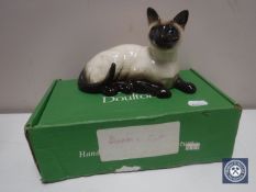 A boxed Royal Doulton Siamese cat