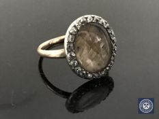 A late Georgian old-cut diamond memoriam ring,