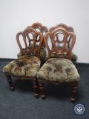 A set of four Victorian mahogany dining chairs