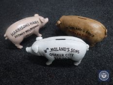 Three cast iron Quaker Oats money boxes CONDITION REPORT: These are 20cm long and