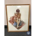 Donald James White : Karen, colour chalks, 59 cm x 67 cm, framed.