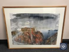Donald James White : Suda bay, watercolour, 84 cm x 59 cm, framed.