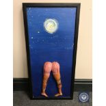 Donald James White : Moonrise, Gateshead, mixed media, 27 cm x 60 cm, framed.