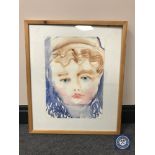 Donald James White : China Doll, watercolour, 30 cm x 42 cm, framed.