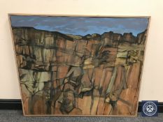 Donald James White : Salisbury Crags, Edinburgh, oil on canvas, 110 cm x 93 cm.