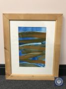 Donald James White : Hauxley Scars, watercolour, 24 cm x 36 cm, framed.