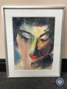 Donald James White : Geisha in Jarrow, watercolour, 29 cm x 42 cm, framed.