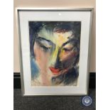 Donald James White : Geisha in Jarrow, watercolour, 29 cm x 42 cm, framed.