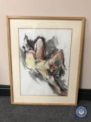 Donald James White : Carol, colour chalks, 57 cm x 41 cm, framed.