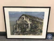 Donald James White : Datca, watercolour and chalks, 71 cm x 52 cm, framed.