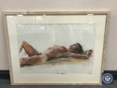 Donald James White : 40th Birthday, colour chalks, 77 cm x 53 cm, framed.