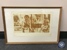 Donald James White : Pelophenese, print, signed in pencil, 51 cm x 33 cm, framed.