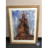 Donald James White : All Saints Newcastle, watercolour, 59 cm x 84 cm, framed.