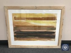 Donald James White : Druridge Bay II, watercolour, 78 cm x 51 cm, framed.