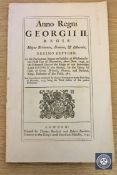 A George II Act of Parliament dated 1744 relating to Enfield, Stones End Shoreditch,