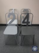 Four metal French style cafe chairs,