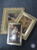 Three Victorian framed chrsytoleums