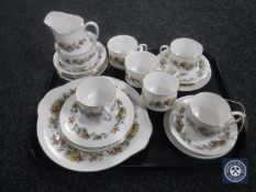 A tray of twenty-one pieces of Royal Standard Lyndale tea china